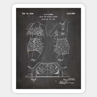 Two Piece Bathing Suit Patent - Fashion Designer Beach House Art - Black Chalkboard Sticker